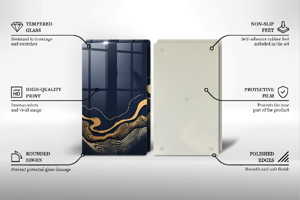 Tábua cozinha Linhas douradas abstratas