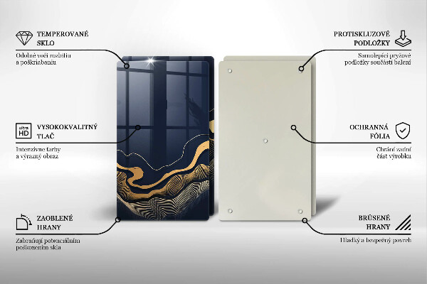 Tábua cozinha Linhas douradas abstratas