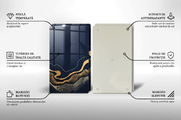 Tábua cozinha Linhas douradas abstratas