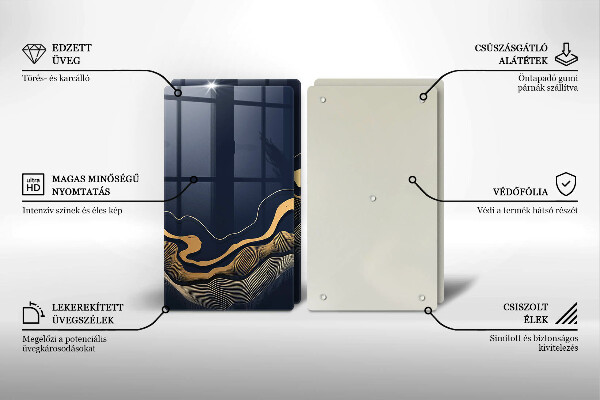 Tábua cozinha Linhas douradas abstratas