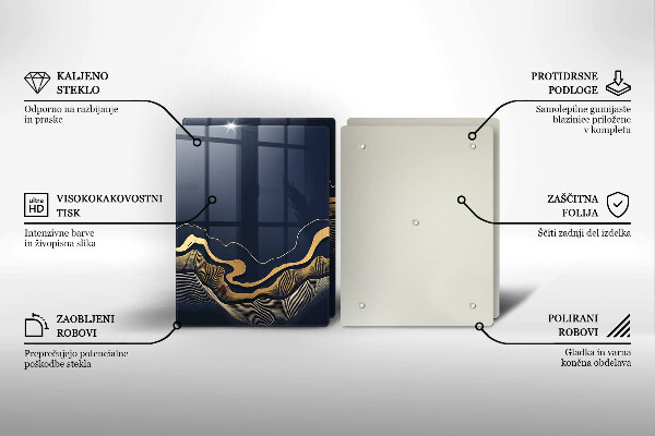 Tábua cozinha Linhas douradas abstratas