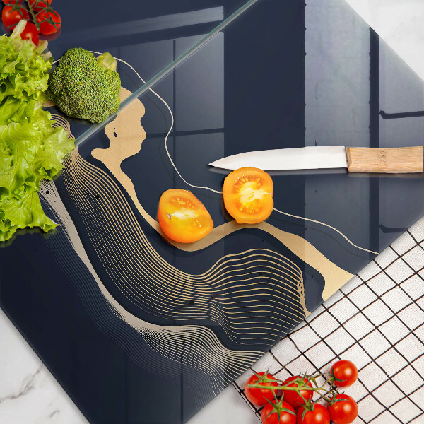 Tábua cozinha Linhas douradas abstratas