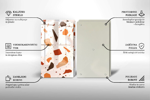 Tábua de vidro Grés decorativo