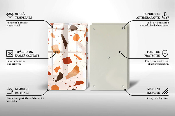 Tábua de vidro Grés decorativo