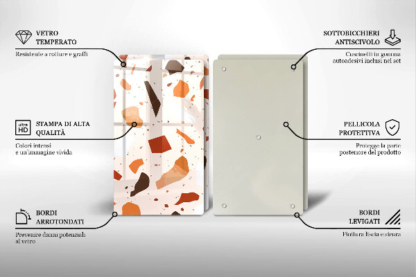 Tábua de vidro Grés decorativo