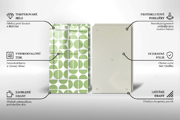 Tábua para cozinha Padrão de formas boho