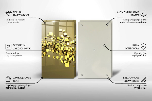 Tábua de vidro Geometria 3D abstrata