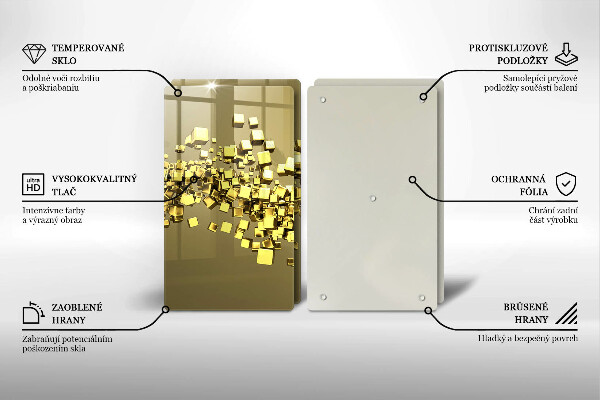 Tábua de vidro Geometria 3D abstrata