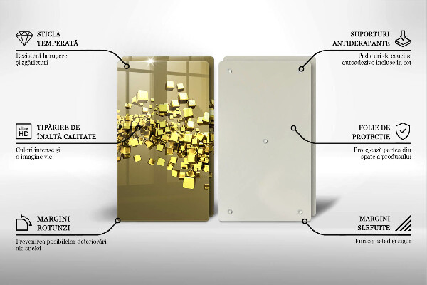 Tábua de vidro Geometria 3D abstrata