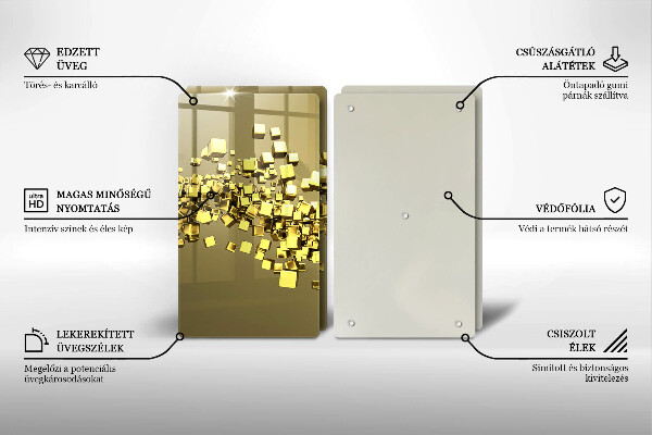 Tábua de vidro Geometria 3D abstrata