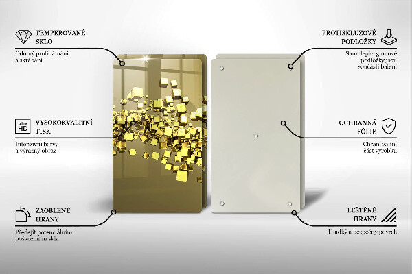 Tábua de vidro Geometria 3D abstrata