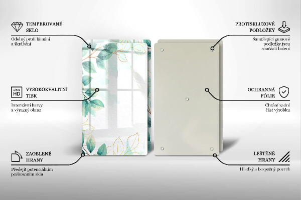 Tábua corte Folhas pintadas