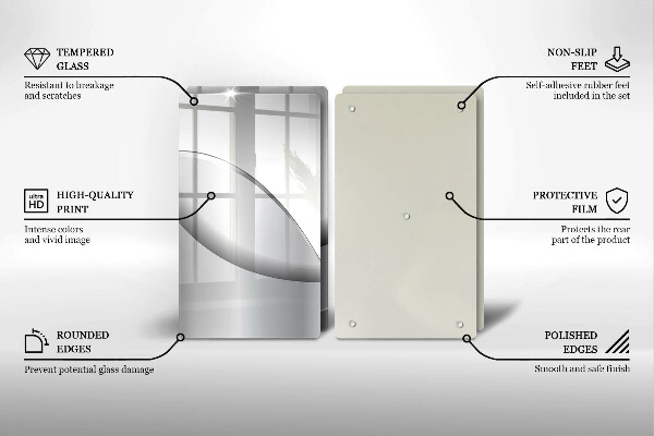 Tábua de corte de vidro Design de linhas abstratas