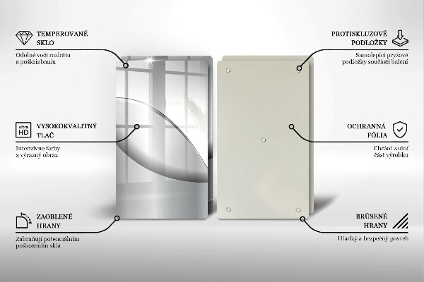 Tábua de corte de vidro Design de linhas abstratas