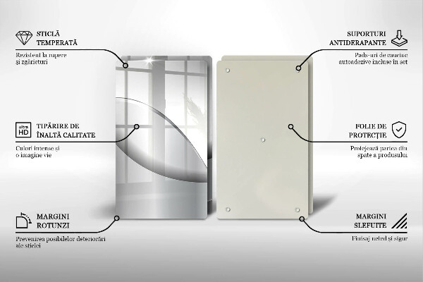 Tábua de corte de vidro Design de linhas abstratas