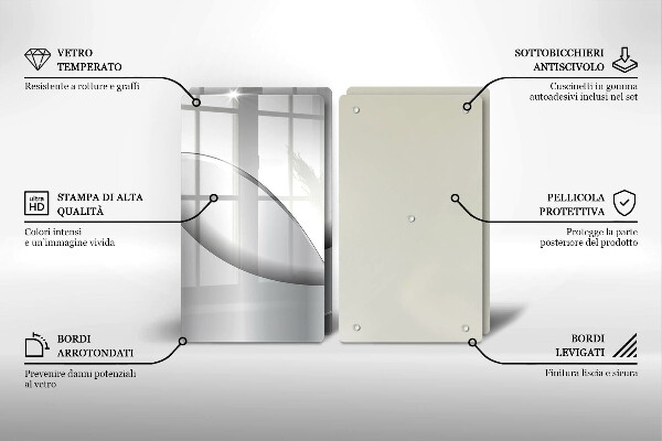 Tábua de corte de vidro Design de linhas abstratas