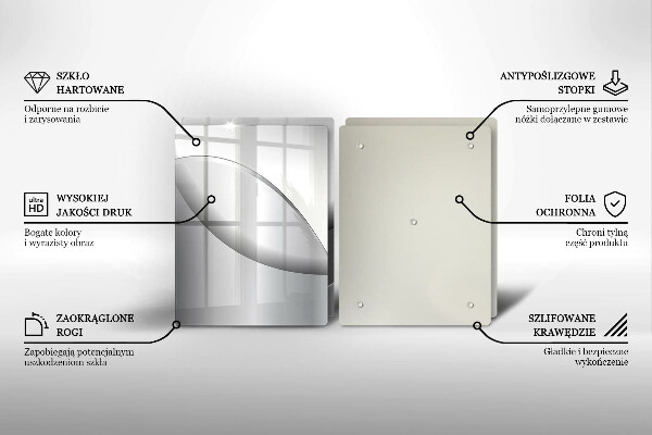 Tábua de corte de vidro Design de linhas abstratas