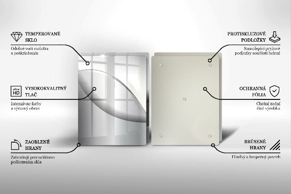 Tábua de corte de vidro Design de linhas abstratas