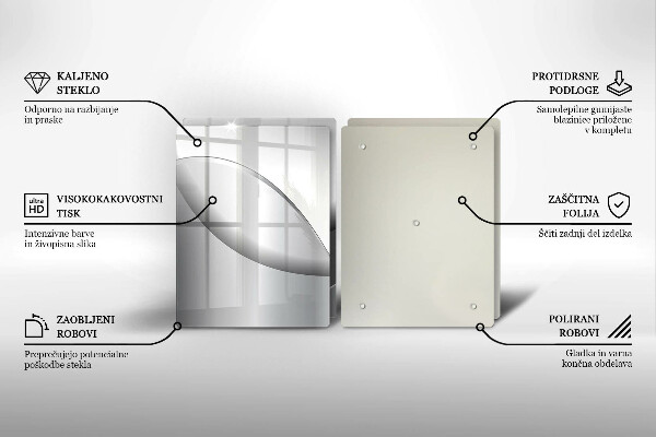 Tábua de corte de vidro Design de linhas abstratas