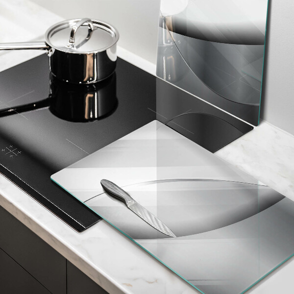 Tábua de corte de vidro Design de linhas abstratas