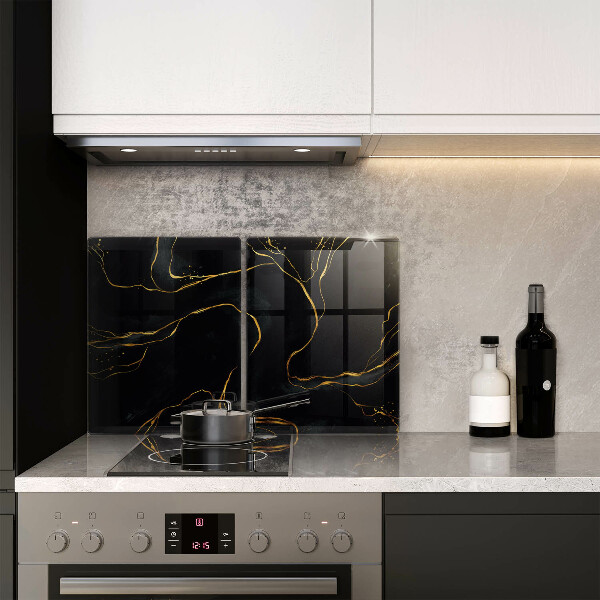 Tábua de vidro Mármore preto