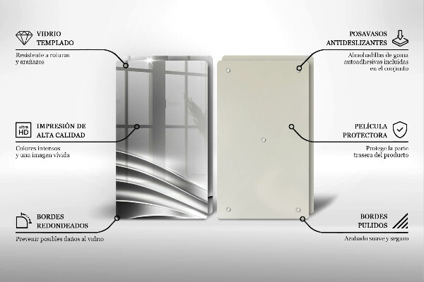 Tábua de corte de vidro Estrutura metálica