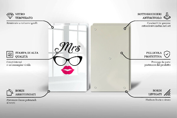 Tábua de corte Sra. Sr. - Inscrição, frase