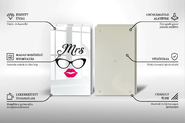 Tábua de corte Sra. Sr. - Inscrição, frase