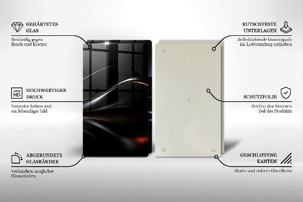 Tábua de vidro Design 3D abstrato