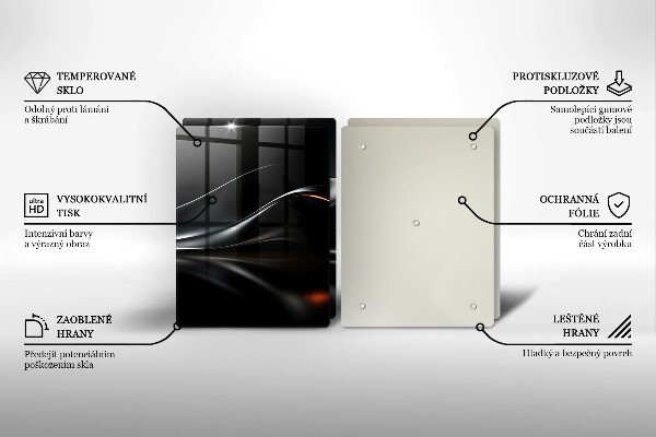 Tábua de vidro Design 3D abstrato