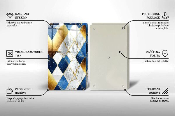 Tábua para corte Mármore losango dourado