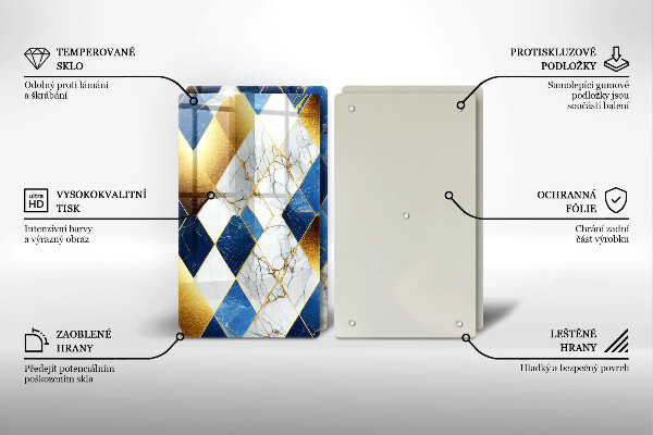 Tábua para corte Mármore losango dourado