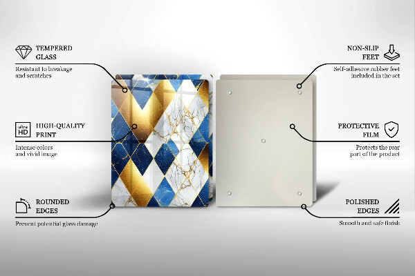 Tábua para corte Mármore losango dourado