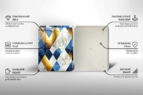 Tábua para corte Mármore losango dourado