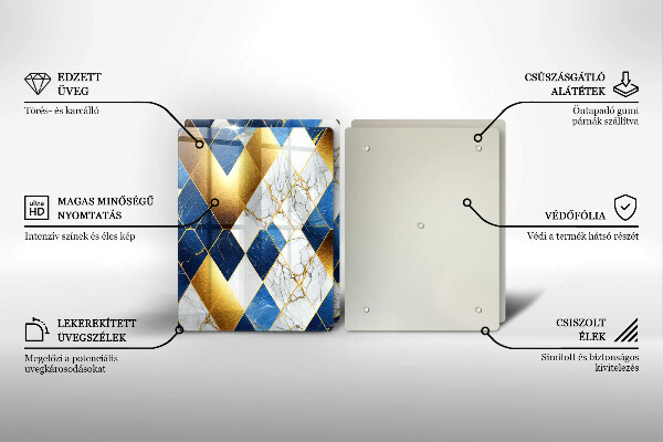 Tábua para corte Mármore losango dourado