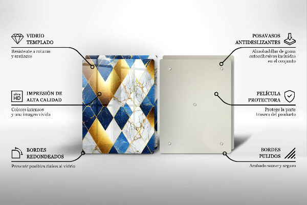 Tábua para corte Mármore losango dourado