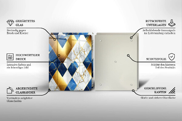 Tábua para corte Mármore losango dourado