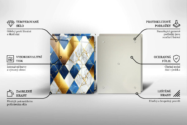 Tábua para corte Mármore losango dourado