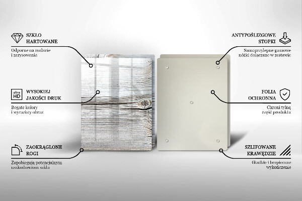 Tábua de corte de vidro Estrutura de madeira leve