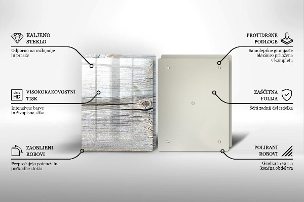 Tábua de corte de vidro Estrutura de madeira leve
