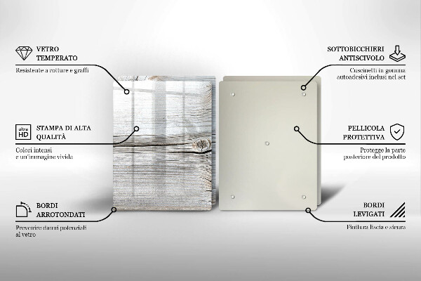 Tábua de corte de vidro Estrutura de madeira leve