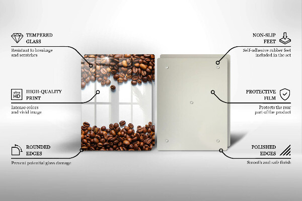 Tábua de cortar alimentos Grãos de café