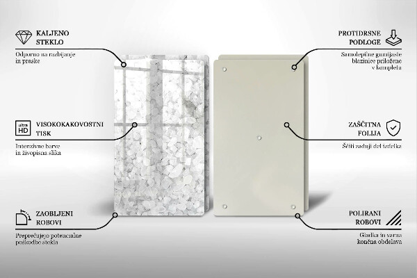 Tábua de cortar de vidro Cristais de sal