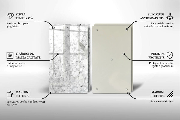 Tábua de cortar de vidro Cristais de sal