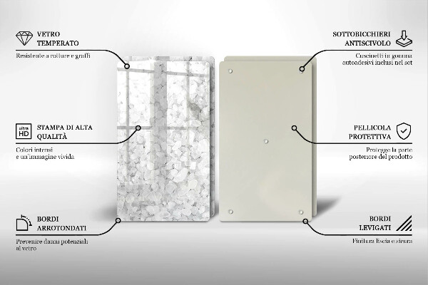 Tábua de cortar de vidro Cristais de sal