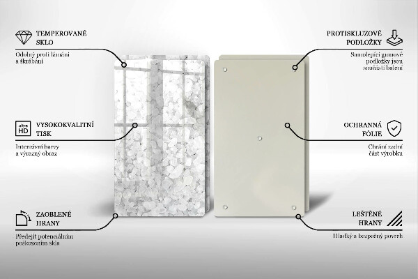 Tábua de cortar de vidro Cristais de sal