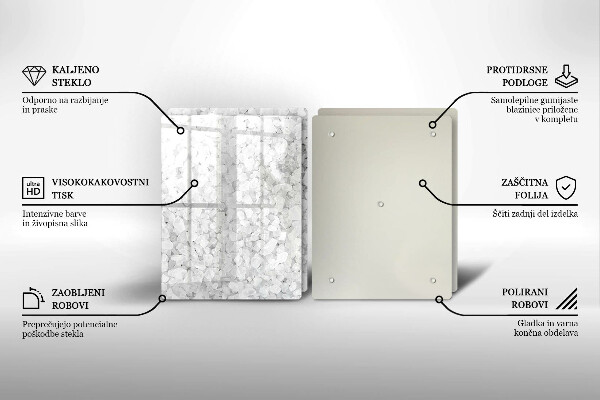 Tábua de cortar de vidro Cristais de sal