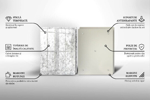 Tábua de cortar de vidro Cristais de sal