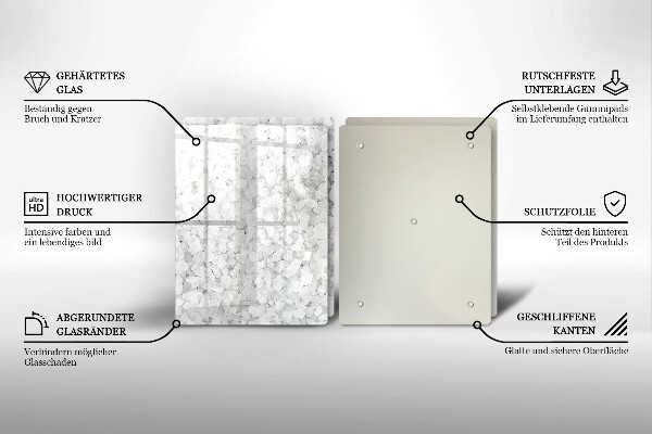 Tábua de cortar de vidro Cristais de sal