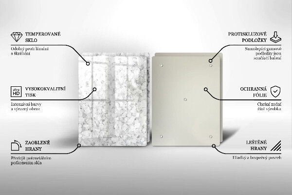 Tábua de cortar de vidro Cristais de sal